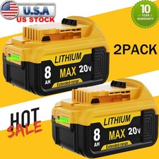 2Pack For DeWalt 20V 20Volt Max 8.0AH Lithium Ion Battery DCB206 DCB205 DCB200-2