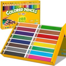 288 Count Colored Pencils Bulk, 16 Assorted Colors, Pre-sharpened Coloring Pe...