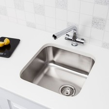 Sinkoro Undermount Kitchen Sink Stainless Steel Single Bowl Brushed Square Waste