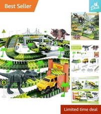 Interactive Dinosaur World Track Set - 271 PCS of Fun with Race Cars  Dinosaurs