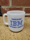 Vintage GlasBake Milk Glass IBM Chicago Support Center Rare Tech Collectible