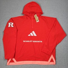 Rutgers Scarlet Knights Jacket Men XL Red Adidas Basketball Sideline Coaches New