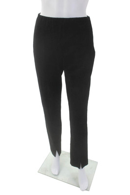 Forte Forte Womens Velvet High Rise Ankle Slit Straight Pants Black Size 1