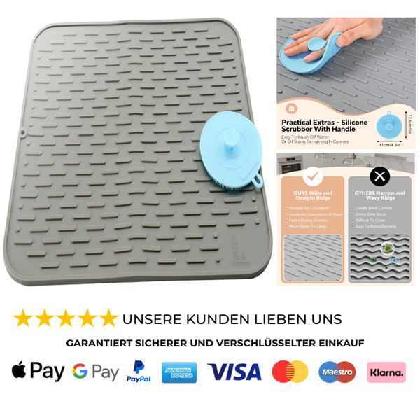 Silikon Trockenmatte 45X40 Cm Grau Multifunktional ReinigungsbüRste-image