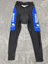 Discovery Channel Pro Cycling Team Padded Bib Tights AMD Logo Size L Black Blue