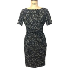 REISS Black Lace Pencil Dress UK 10 – Cocktail Party Evening Designer Chic zip