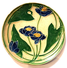 An antique art nouveau Water Lily side plate by Villeroy & Boch