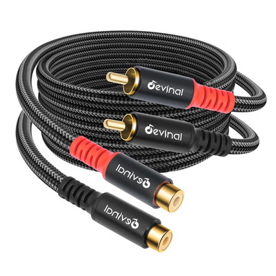 RCA Female to Male Extension Cable - Premium Audio Extender Cord for High Sound 
