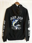 Salty Crew x Ron Jon Surf Shop Men's Large Black L/S Pullover Hoodie Sweatshirt