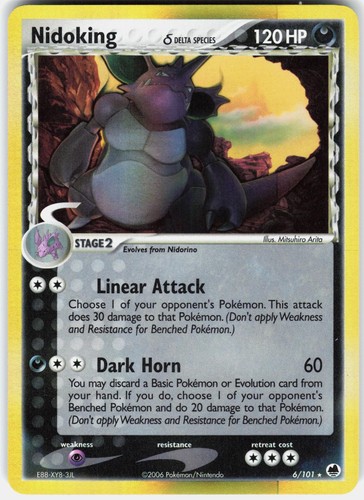 Pokemon Nidoking 6/101 Holo Rare Dragon Frontiers Pokemon Near Mint