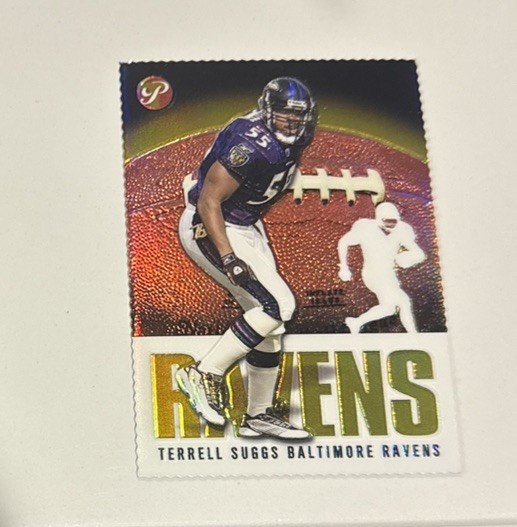 2003 Topps Pristine - Terrell Suggs #144 Gold Refractor Die-Cut /75 (RC)