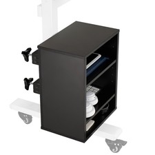 VIVO Black Clamp-on Desk Leg Shelving Unit, Multi-Level Storage Shelves