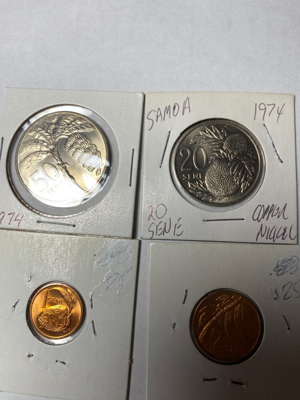 SAMOA   4 coins   50sene, 20sene, 2sene , 1sene.