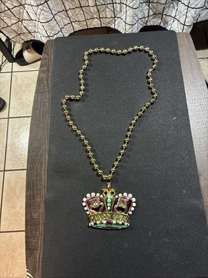 MARDI GRAS FESTIVAL BEADS - Gold And Purple Crown With Gold Beads