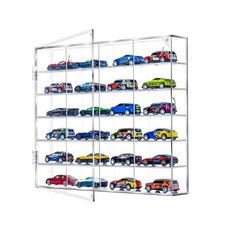 Acrylic Display Case for Hot Wheels, Toy Car Storage for 1/64 Scale Diecast C...