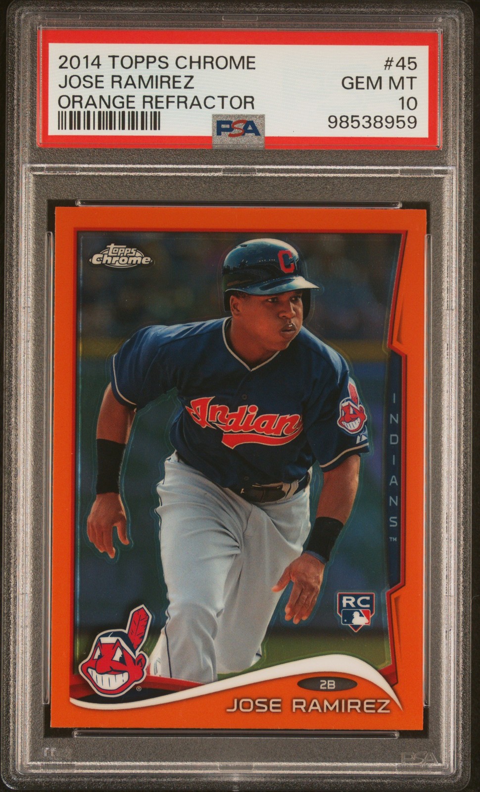 2014 Topps Chrome #45 Jose Ramirez Orange Refractor PSA 10