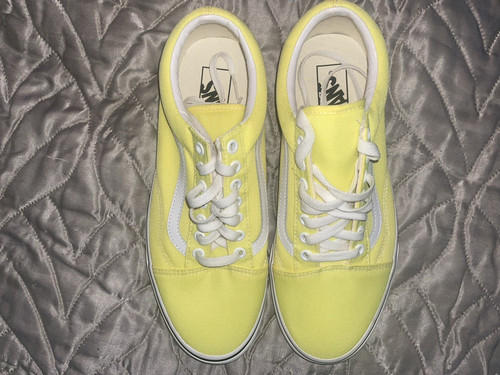 VANS M8.5 W10 Yellow/White Low Top Old Skool Sneakers Rubber Sole