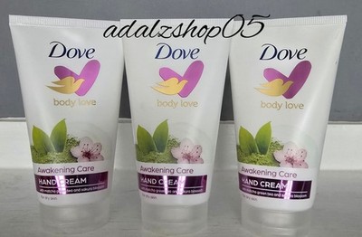 3x Dove Awakening Care Handcreme mit Matcha Grüntee für trockene Haut. 3x75ml.