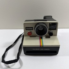 Polaroid OneStep Land Camera White Rainbow Stripe Vintage Instant Camera