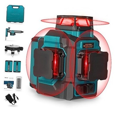  12 Lines 3D Self Leveling Laser Level Pro, 3x360 ultra-bright Red Line GM120SG