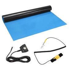 24"x48" Anti Static Mat Kit with ESD Wrist and Ground Wire, Sky Blue