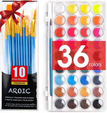 Imagen de Watercolor Paint Set, 36-Color Watercolor Paint with 10 Brushes