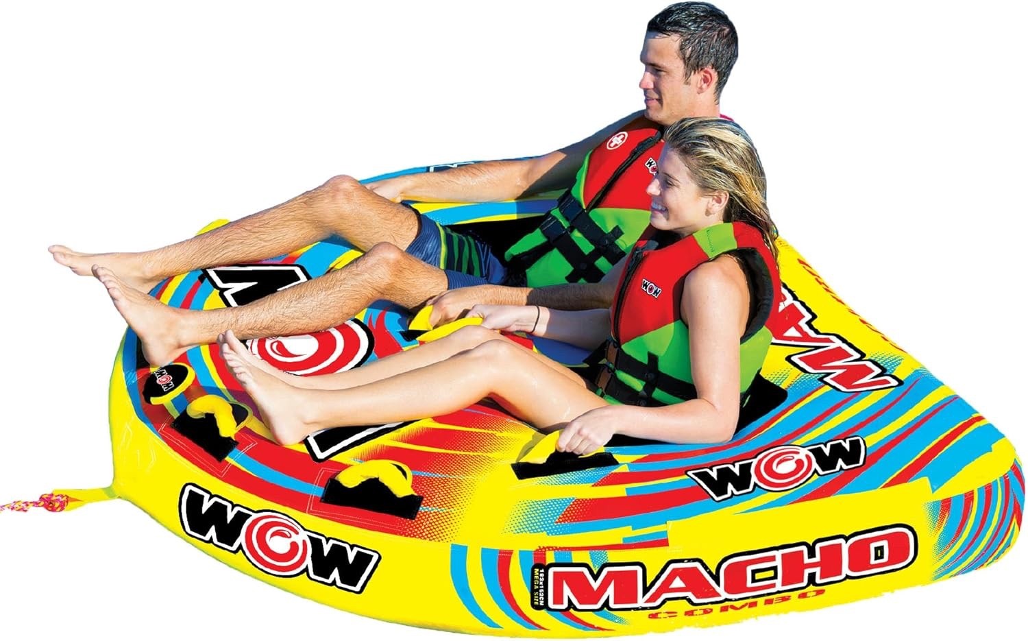 WOW Sports Macho 2 Person Inflatable Towable Tube for Boating Watersports