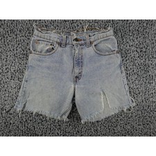 Levi's Denim Shorts Womens 26 Blue Distressed Raw Hem High Rise Cut Off