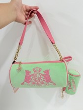Juicy Couture Choose Scootie Dogs Barrel Satchel Retro Green Pink NWT