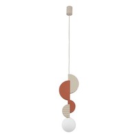 HäNgelampe Beige Terrakotta G9 L:18 Cm Wohnzimmer Glas Pendelleuchte Esszimmer