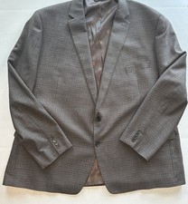 Ralph Lauren 54 L Wool Blend Suit Blazer Jacket Men Brown Black Houndstooth