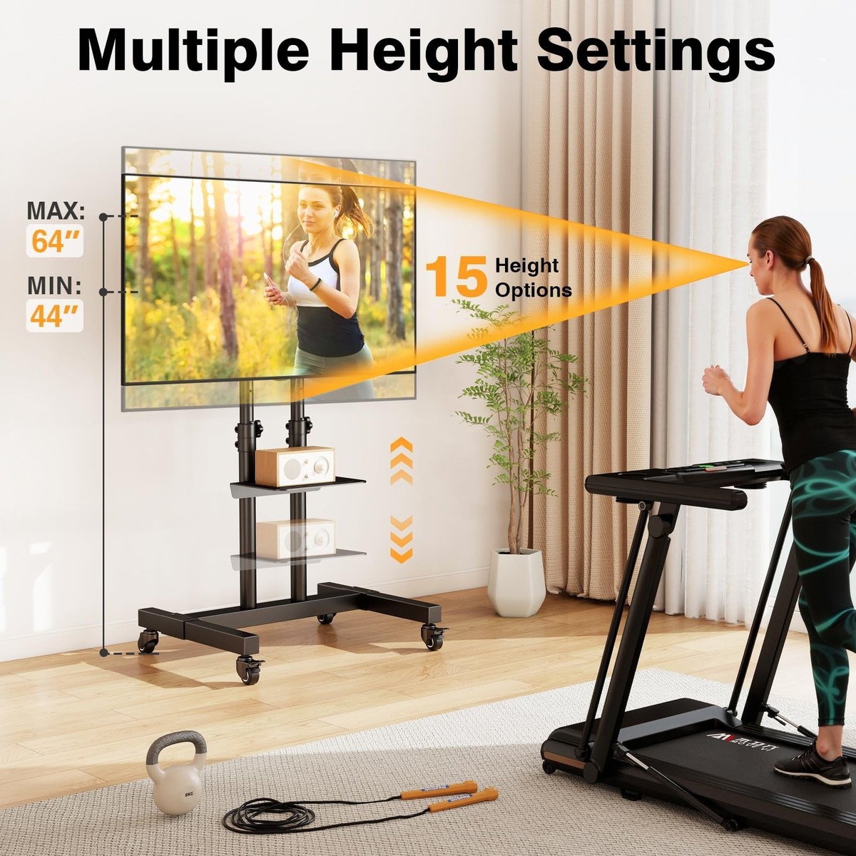 TAVR MT1001 TV Adjustable Floor Stand Black for sale online