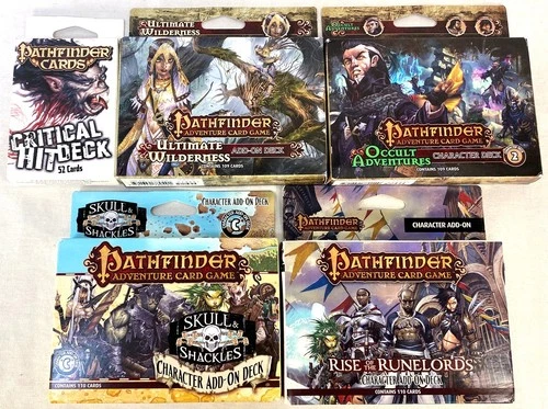 Pathfinder RPG Card Game LOT Class/Character Add-On & Critical Hit Deck