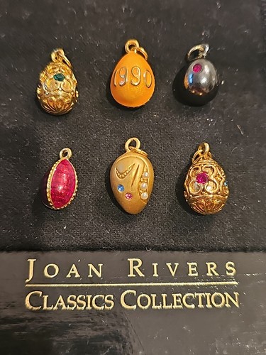 LOT OF 6 JOAN RIVERS ENAMEL FABERGE EGG STYLE CHARMS #150