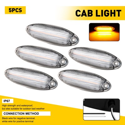 Clear Lens 24LED Full Cab Roof Marker Light For 2008-up Freightliner Cascadia 5x
