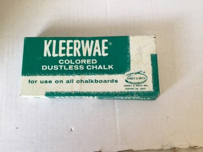 Vintage Colored Dustless Chalk 12 Pieces Binney & Smith Kleerwae New in Box