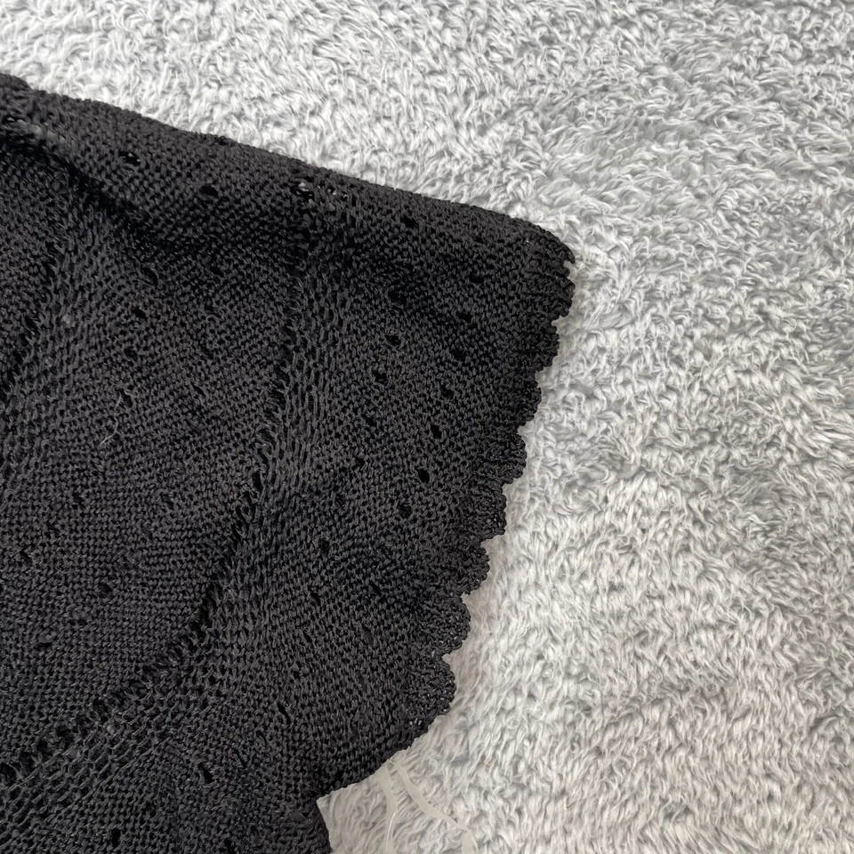 Lauren Ralph Lauren Sweater Womens Medium Large Petite Black Cardigan Open Knit - Image 2 of 4