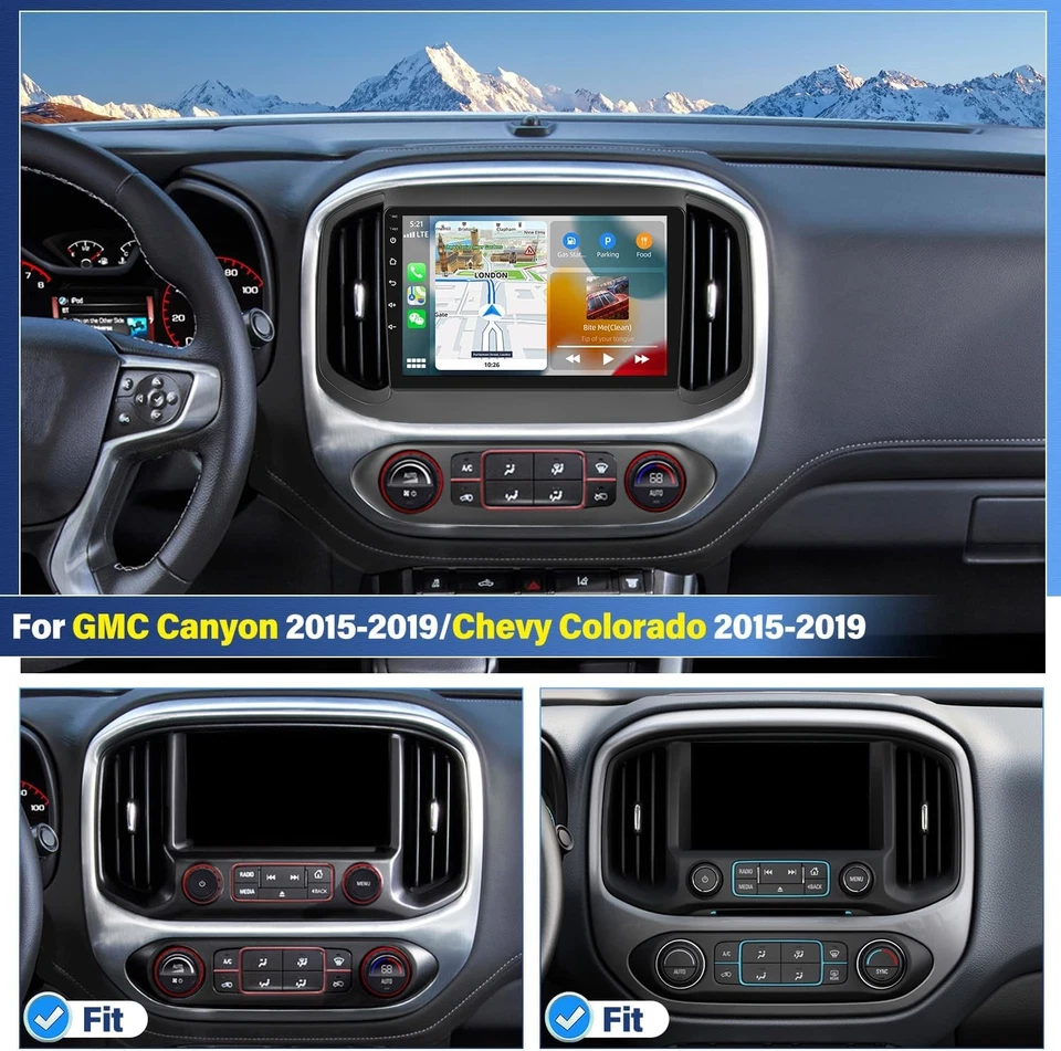 For 2015-18 Chevrolet Colorado GMC Canyon Wireless CarPlay GPS Car Stereo Radio Foto 2 de 4