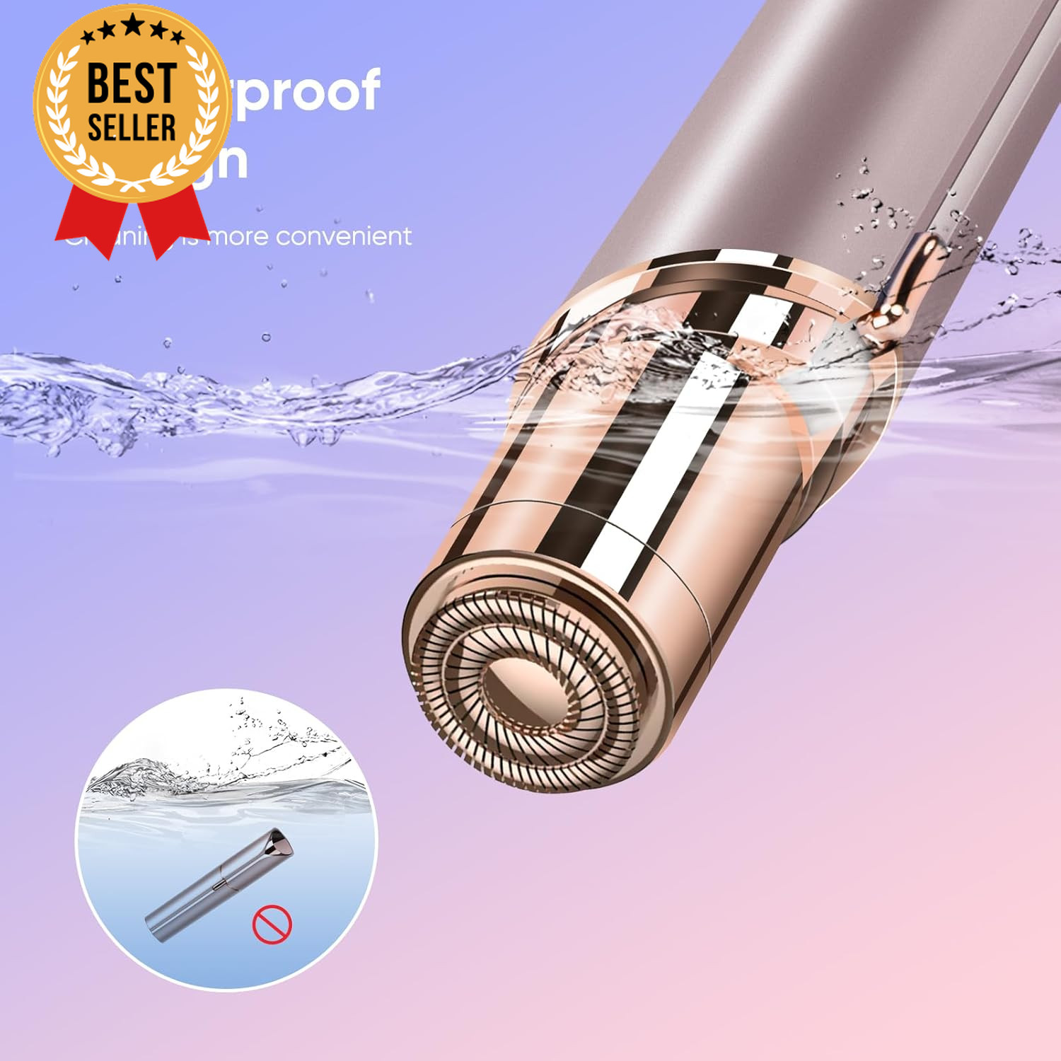 Painless Facial Hair Remover for Women Rechargeable with 2 Replacement Heads