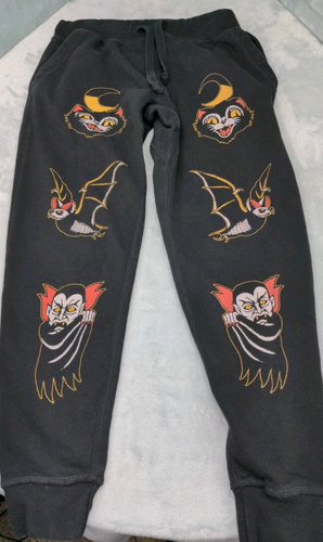 Black Craft Cult Joggers Adult 34x28 Black Goth Emo Punk Casual Sweatpants - Picture 1 of 13