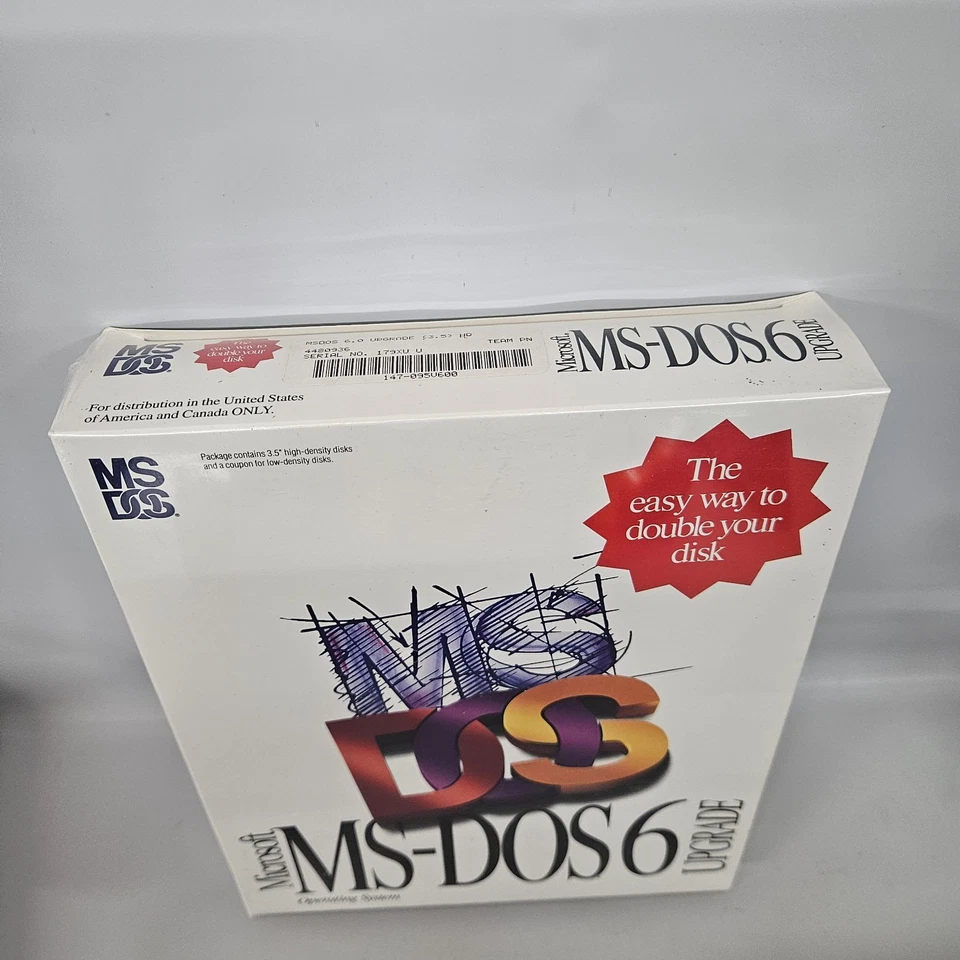 Vintage Microsoft MS-DOS 6.0 Upgrade Operating System 3.5" Floppy Disc Sealed - Image 3 of 4
