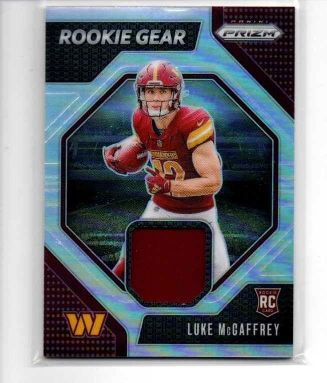 2024 PANINI PRIZM LUKE McCAFFREY RC ROOKIE GEAR MEMORABILIA SILVER PRIZM