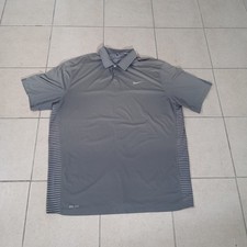 Nike Dri-Fit Tiger Woods Collection Golf Polo Shirt Mens XL Gray Short Sleeve