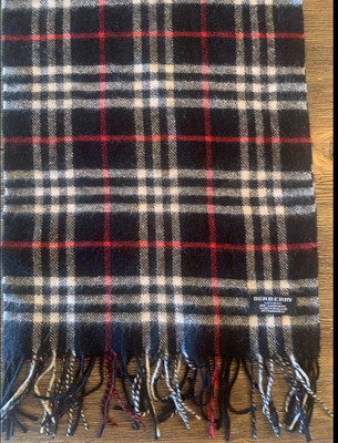 Burberry London 100% Cashmere Black Nova Check Unisex Winter