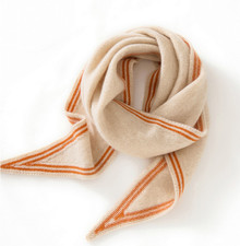 Women Winter 100 Cashmere Knitted Scarf Short Warm Neck Protection Scarf White