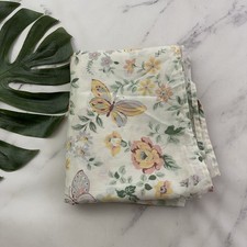 Dura Soft Vintage 90s Floral Sheet Double Full Size Flat Butterfly Cottage