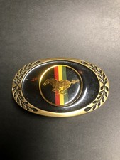 VINTAGE BRASS BUCKLE 70s FORD MUSTANG