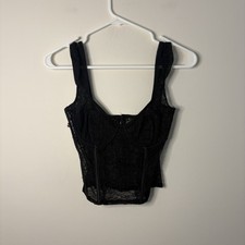 Edikted Women s Small Black Corset Lingerie Nighty With Hole Y2K