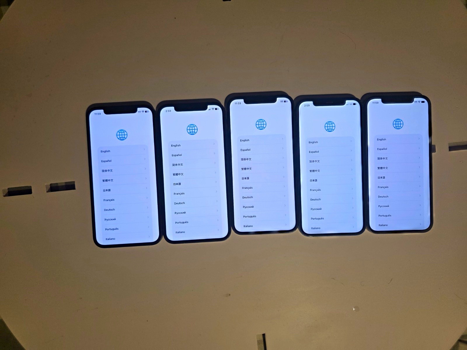 lot of 5 Apple iPhone 12 64GB Unlocked 6.1" iOS 12MP Black/Blue Lot of 5 Used