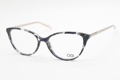 NEW OGI 15 BELOW/421 BLUE BLACK CRYSTAL AUTHENTIC EYEGLASSES 54-16
